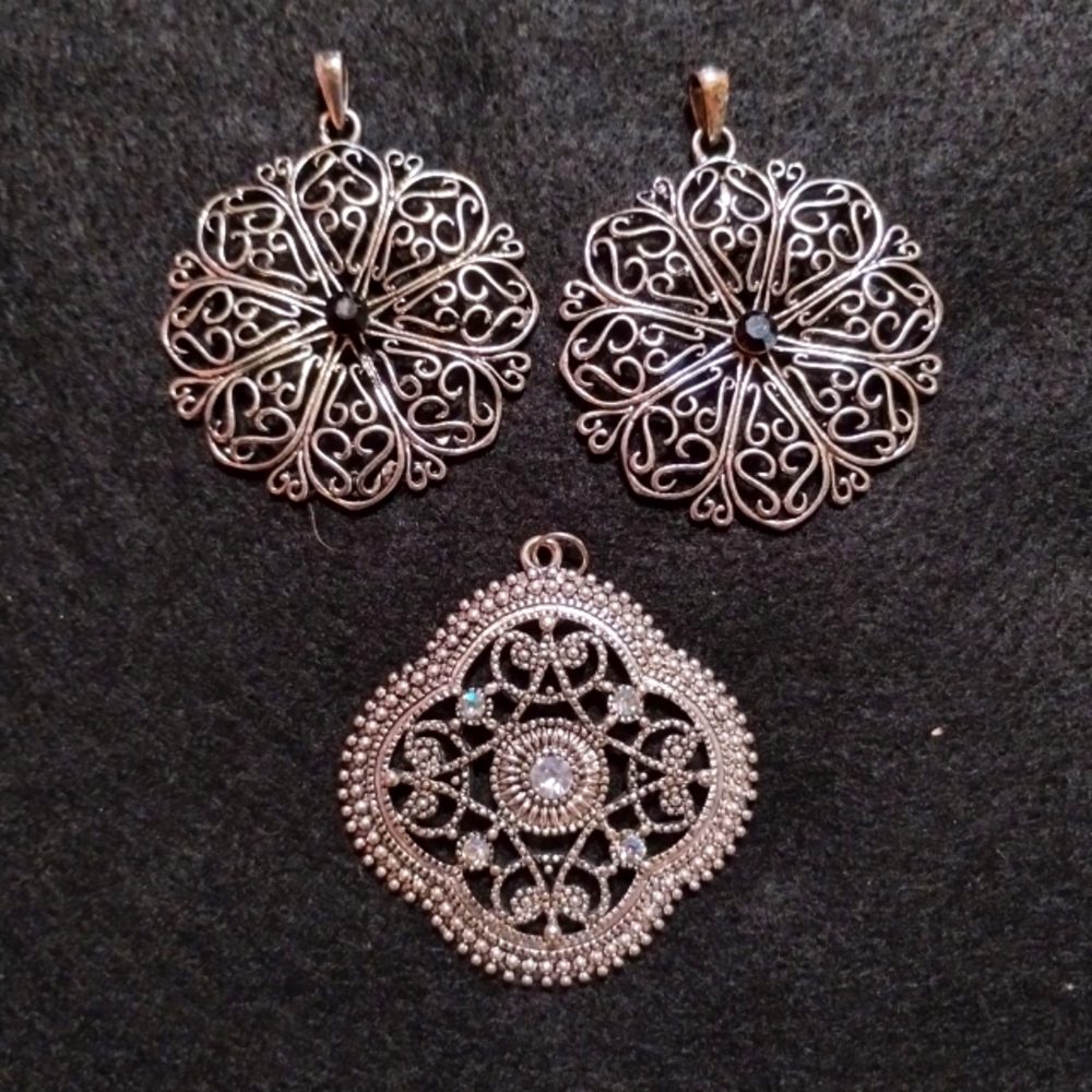 Three Filigree Pendants